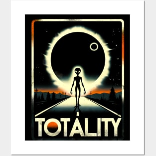 Total Solar Eclipse-Totality 2024 Alien Eclipse Road Trip T-Shirt Posters and Art